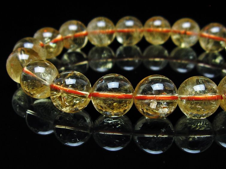 シトリンクォーツ ブレスレット 虹入り 11mm メール便可 一点物 111-56639