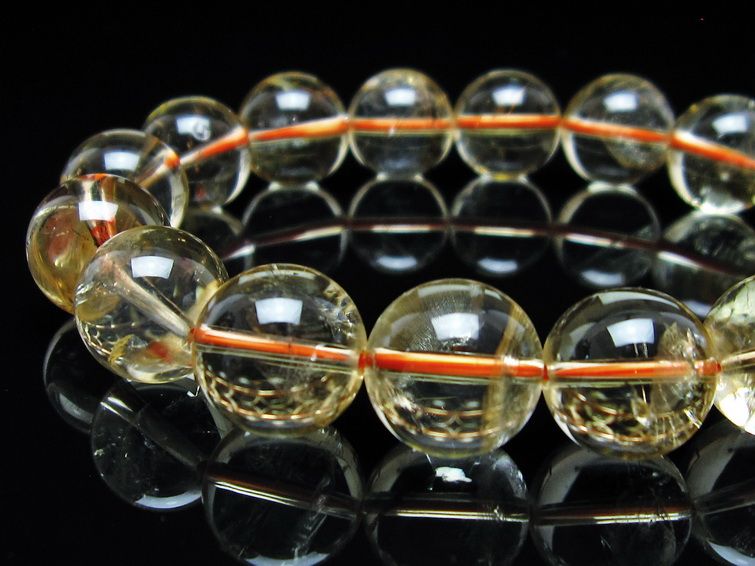 シトリンクォーツ ブレスレット 虹入り 13mm メール便可 一点物 111-56660