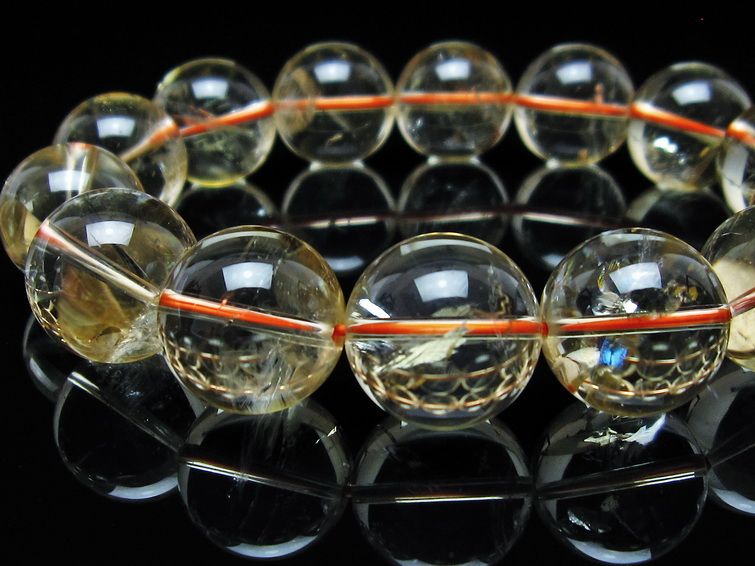 シトリンクォーツ ブレスレット 虹入り 16mm 一点物 111-56664
