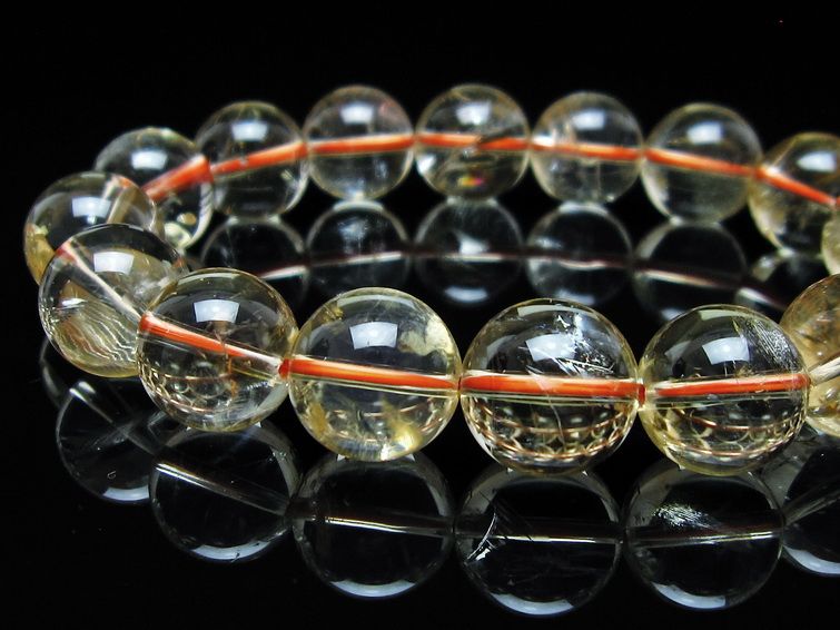 シトリンクォーツ ブレスレット 虹入り 13mm メール便可 一点物 111-56680