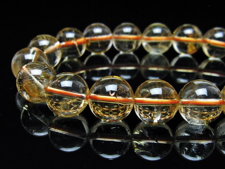 シトリンクォーツ ブレスレット 虹入り 12mm メール便可 一点物 111-56687