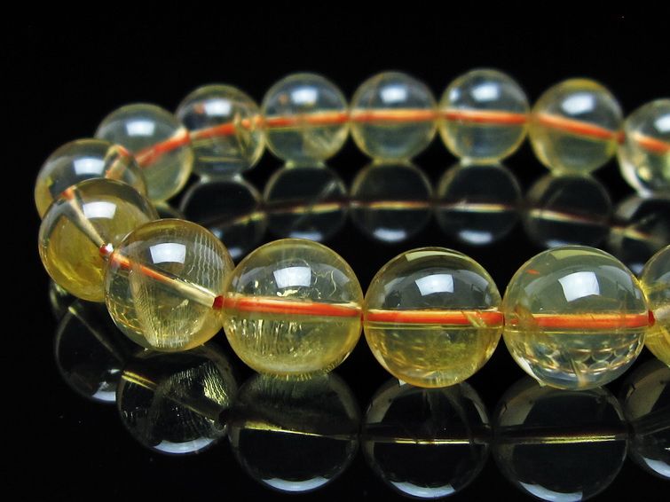 シトリンクォーツ ブレスレット 虹入り 12mm メール便可 一点物 111-56688