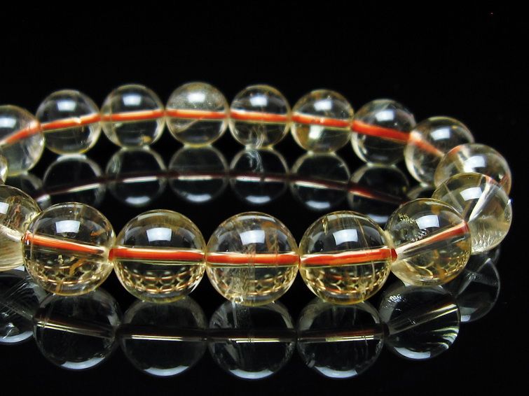 シトリンクォーツ ブレスレット 虹入り 12mm メール便可 一点物 111-56702