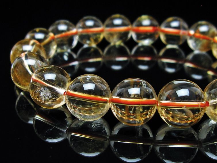 シトリンクォーツ ブレスレット 虹入り 11mm メール便可 一点物 111-56708