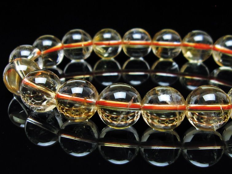 シトリンクォーツ ブレスレット 虹入り 11mm メール便可 一点物 111-56710