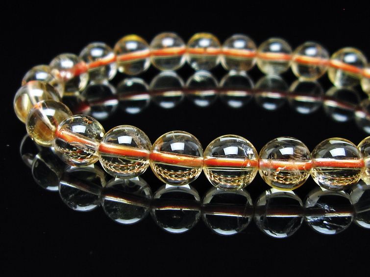シトリンクォーツ ブレスレット 虹入り 8mm メール便可 一点物 111-56732