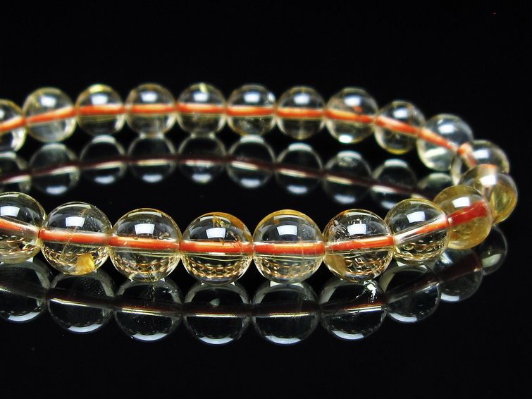 シトリンクォーツ ブレスレット 虹入り 8mm メール便可 一点物 111-56733