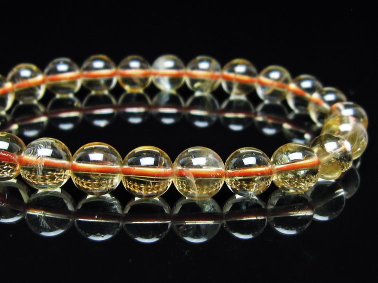 シトリンクォーツ ブレスレット 虹入り 8mm メール便可 一点物 111-56742