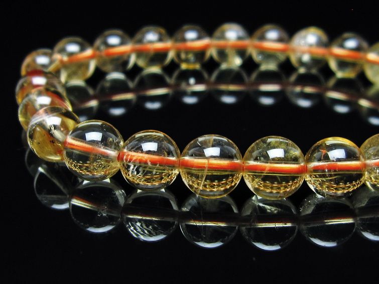 シトリンクォーツ ブレスレット 虹入り 8mm メール便可 一点物 111-56743