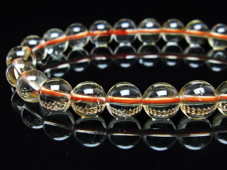 シトリンクォーツ ブレスレット 虹入り 7mm メール便可 一点物 111-56744