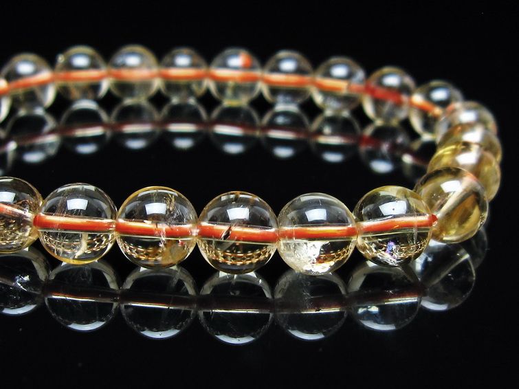 シトリンクォーツ ブレスレット 虹入り 8mm メール便可 一点物 111-56747