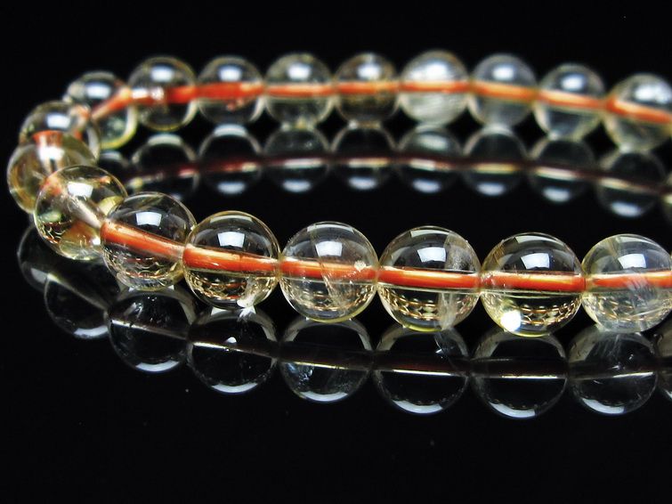 シトリンクォーツ ブレスレット 虹入り 8mm メール便可 一点物 111-56750