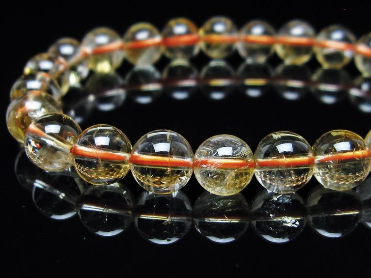 シトリンクォーツ ブレスレット 虹入り 8mm メール便可 一点物 111-56753