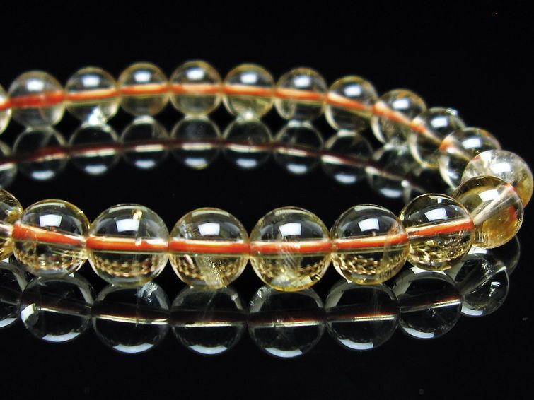 シトリンクォーツ ブレスレット 虹入り 8mm メール便可 一点物 111-56760