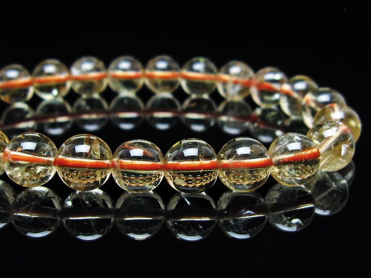 シトリンクォーツ ブレスレット 虹入り 8mm メール便可 一点物 111-56765