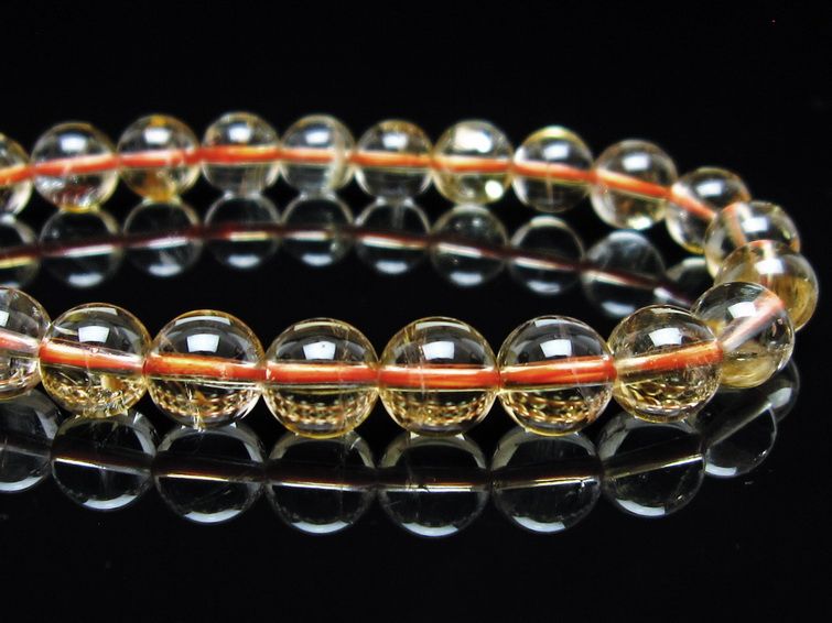 シトリンクォーツ ブレスレット 虹入り 8mm メール便可 一点物 111-56768