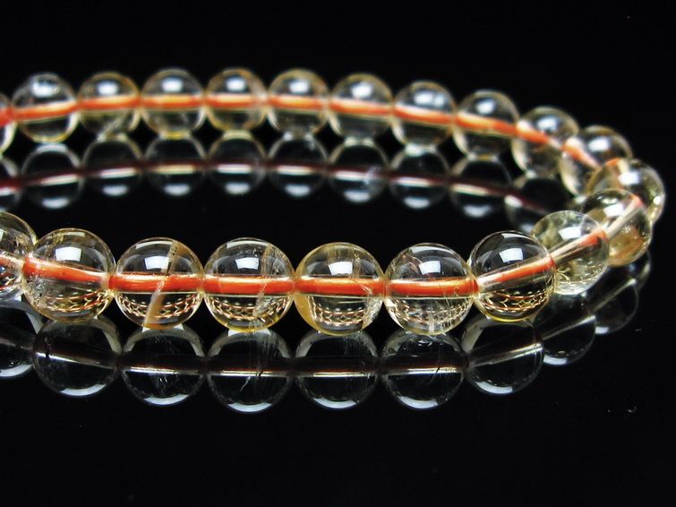 シトリンクォーツ ブレスレット 虹入り 7mm メール便可 一点物 111-56773