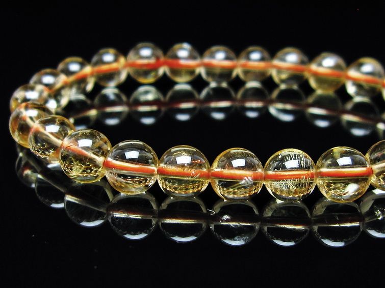 シトリンクォーツ ブレスレット 虹入り 7mm メール便可 一点物 111-56793