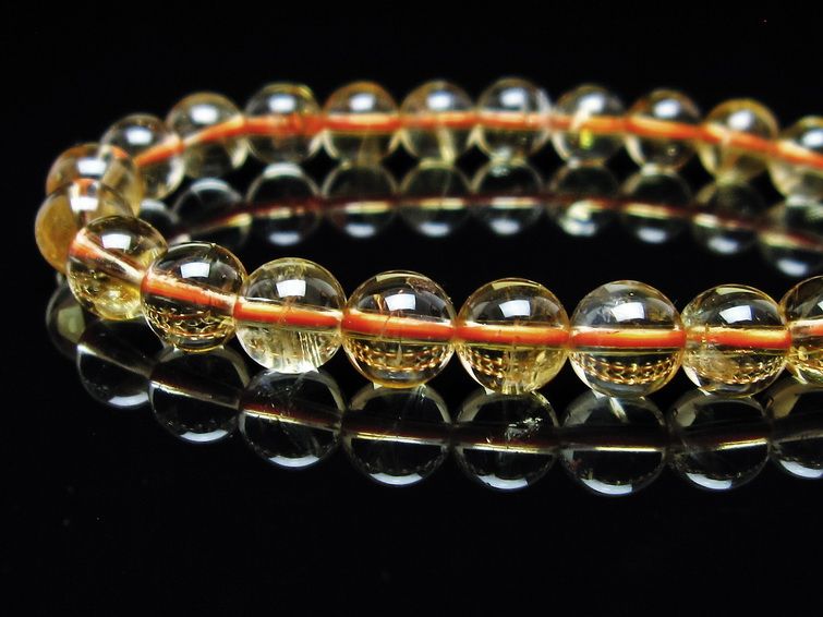 シトリンクォーツ ブレスレット 虹入り 7mm メール便可 一点物 111-56801