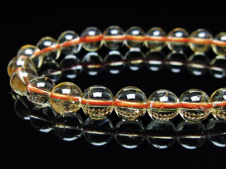 シトリンクォーツ ブレスレット 虹入り 7mm メール便可 一点物 111-56808