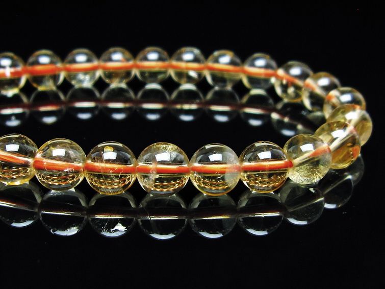 シトリンクォーツ ブレスレット 虹入り 7mm メール便可 一点物 111-56813