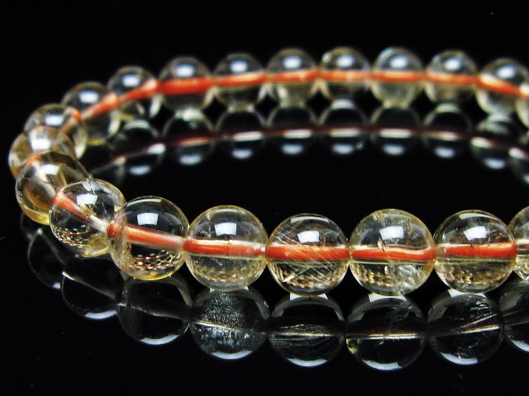シトリンクォーツ ブレスレット 虹入り 7mm メール便可 一点物 111-56838