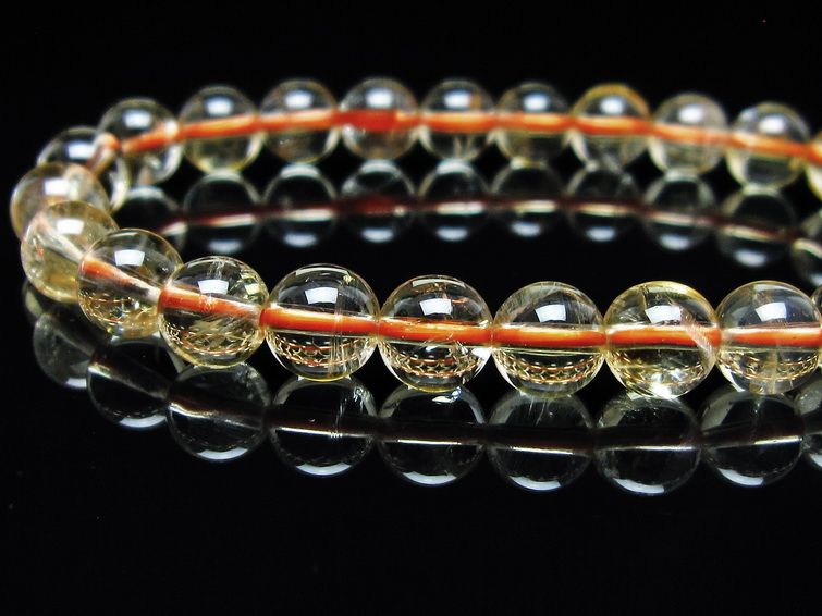 シトリンクォーツ ブレスレット 虹入り 7mm メール便可 一点物 111-56839