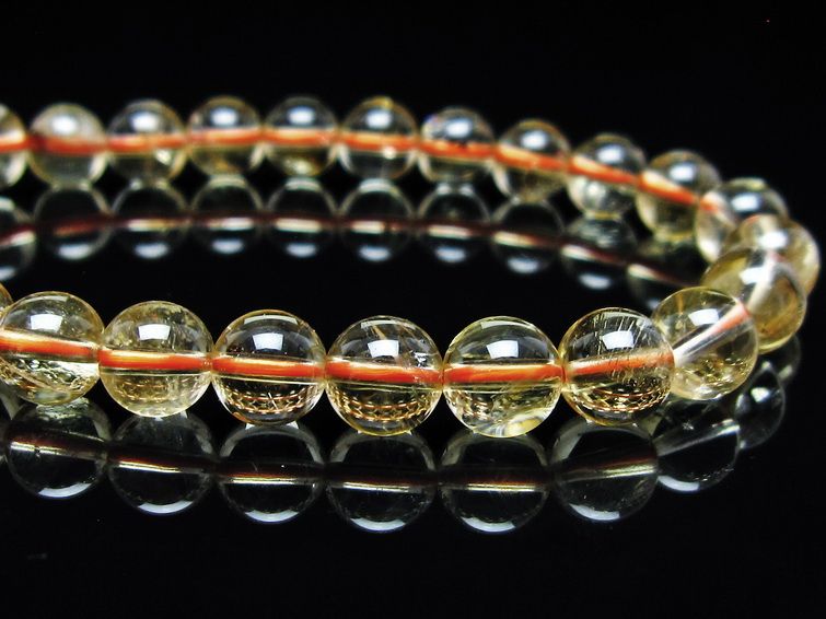 シトリンクォーツ ブレスレット 虹入り 7mm メール便可 一点物 111-56841
