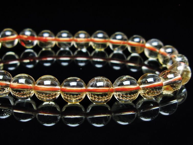 シトリンクォーツ ブレスレット 虹入り 7mm メール便可 一点物 111-56842