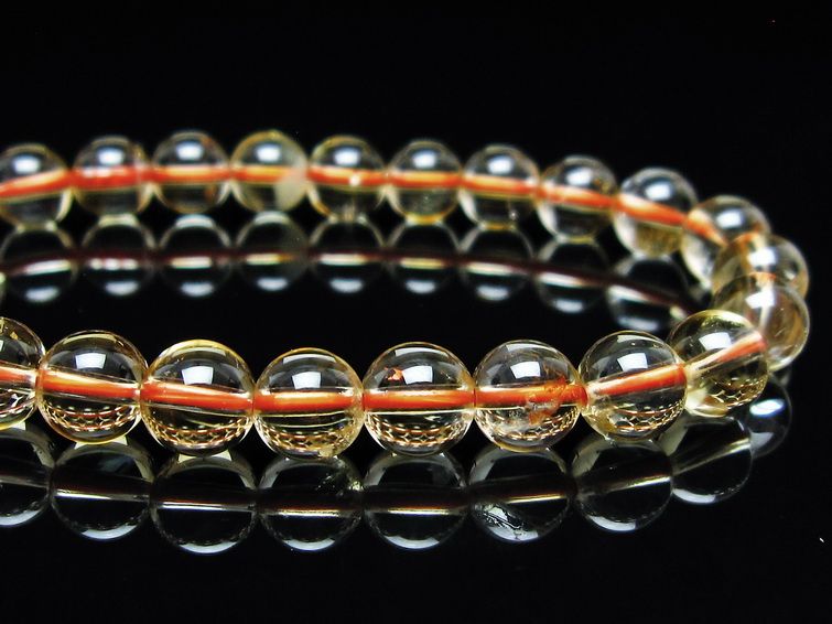 シトリンクォーツ ブレスレット 虹入り 7mm メール便可 一点物 111-56848