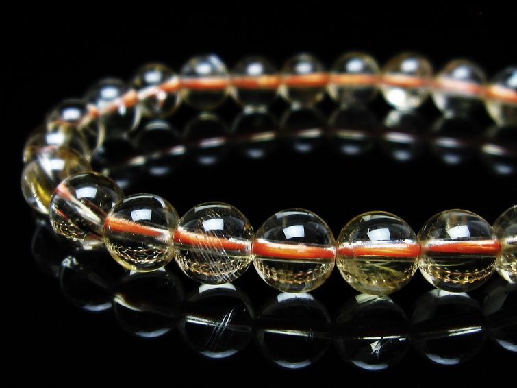 シトリンクォーツ ブレスレット 虹入り 7mm メール便可 一点物 111-56849