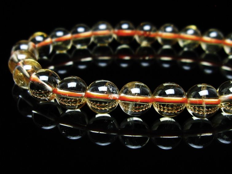 シトリンクォーツ ブレスレット 虹入り 7mm メール便可 一点物 111-56850