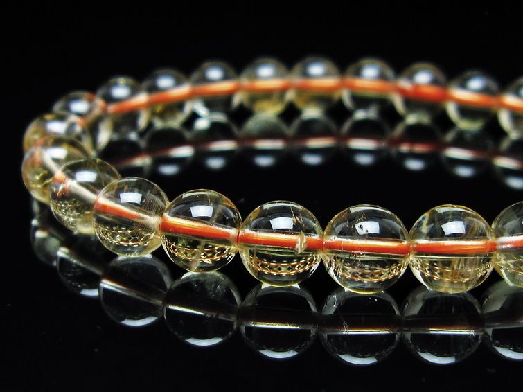 シトリンクォーツ ブレスレット 虹入り 7mm メール便可 一点物 111-56857