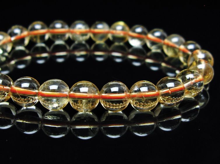 シトリンクォーツ ブレスレット 虹入り 7mm メール便可 一点物 111-56869