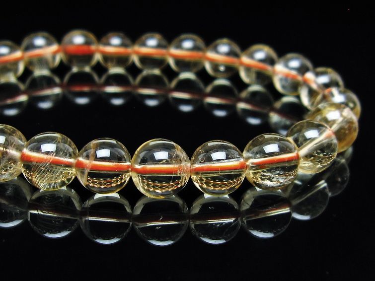 シトリンクォーツ ブレスレット 虹入り 8mm メール便可 一点物 111-56884