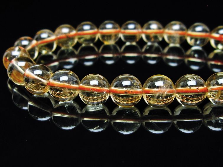 シトリンクォーツ ブレスレット 虹入り 8mm メール便可 一点物 111-56888