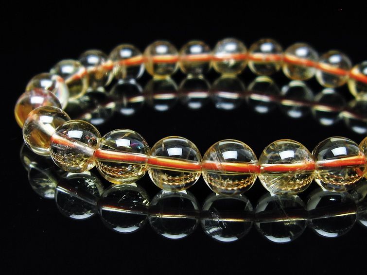 シトリンクォーツ ブレスレット 虹入り 8mm メール便可 一点物 111-56889