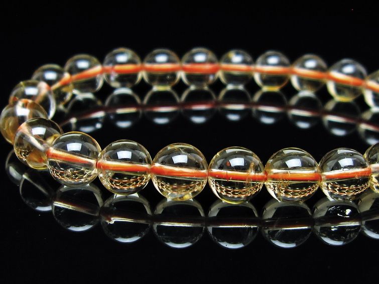 シトリンクォーツ ブレスレット 虹入り 8mm メール便可 一点物 111-56891