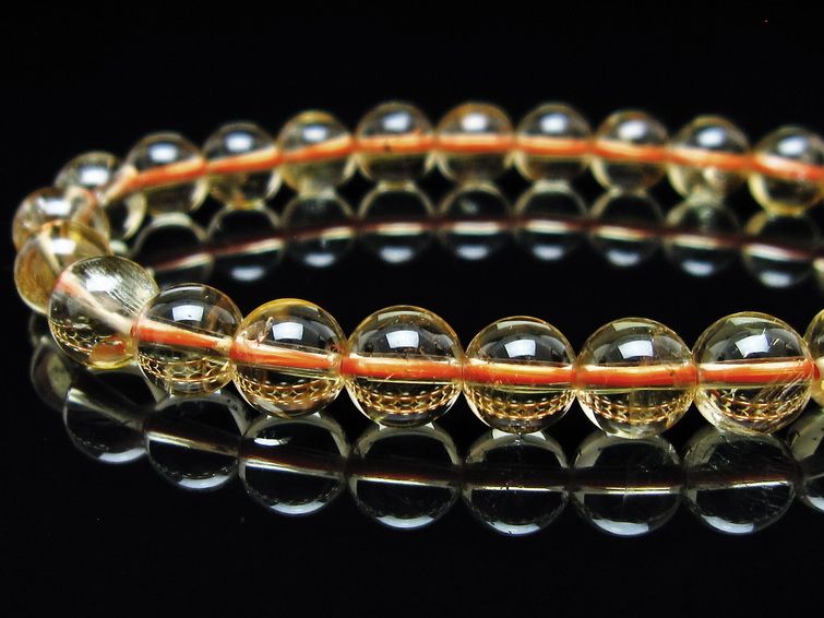 シトリンクォーツ ブレスレット 虹入り 7mm メール便可 一点物 111-56897