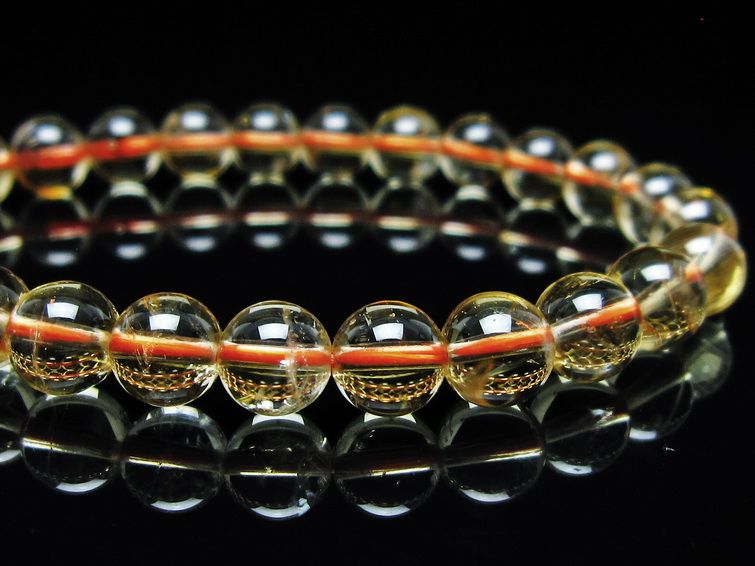 シトリンクォーツ ブレスレット 虹入り 7mm メール便可 一点物 111-56903
