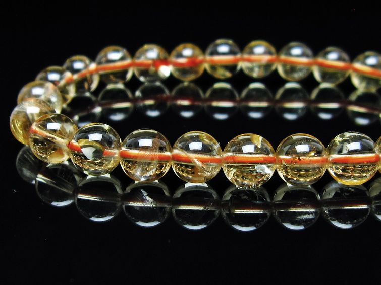 シトリンクォーツ ブレスレット 虹入り 7mm メール便可 一点物 111-56904