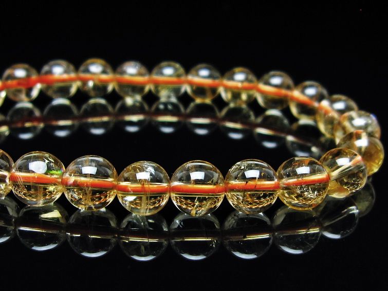 シトリンクォーツ ブレスレット 虹入り 7mm メール便可 一点物 111-56908