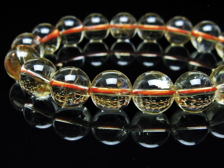 シトリンクォーツ ブレスレット 虹入り 11mm メール便可 一点物 111-56926