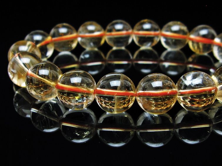 シトリンクォーツ ブレスレット 虹入り 11mm メール便可 一点物 111-56928