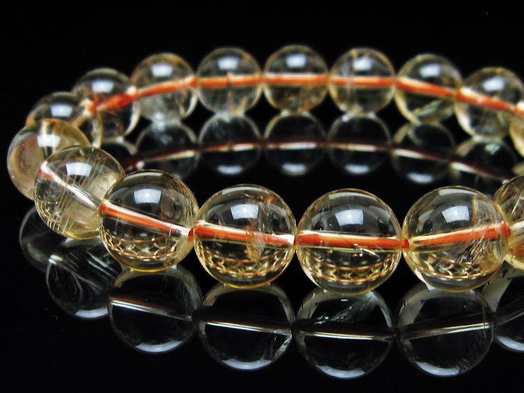 シトリンクォーツ ブレスレット 虹入り 12mm メール便可 一点物 111-56947
