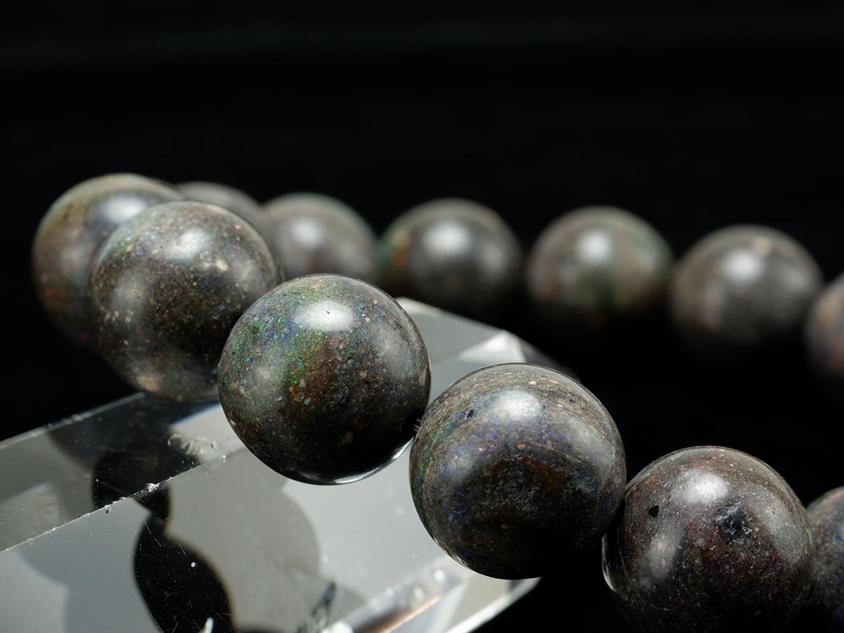 ブラックオパール ブラックマトリックスオパール ブレスレット 13mm 111-9854