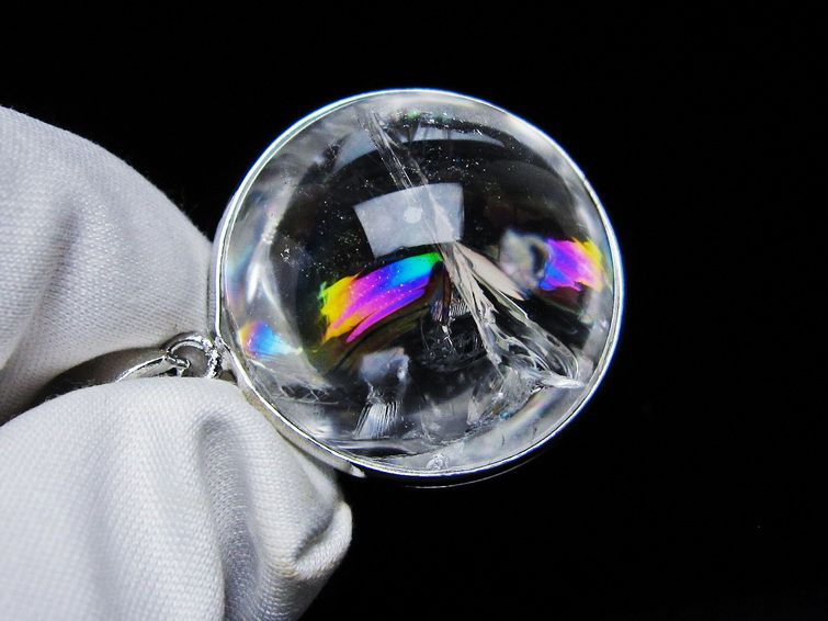 アイリスクォーツ 水晶 ペンダント 虹入り 一点物 112-12377