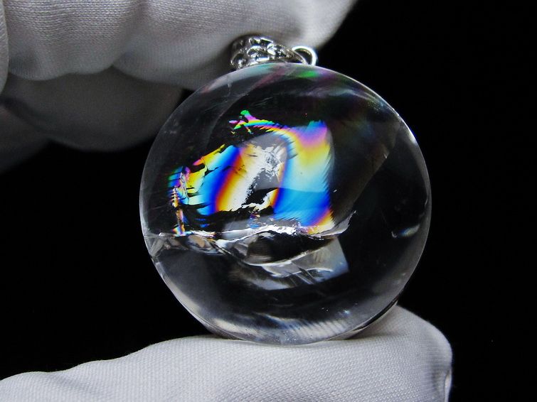 アイリスクォーツ 水晶 ペンダント 虹入り 一点物 112-12434