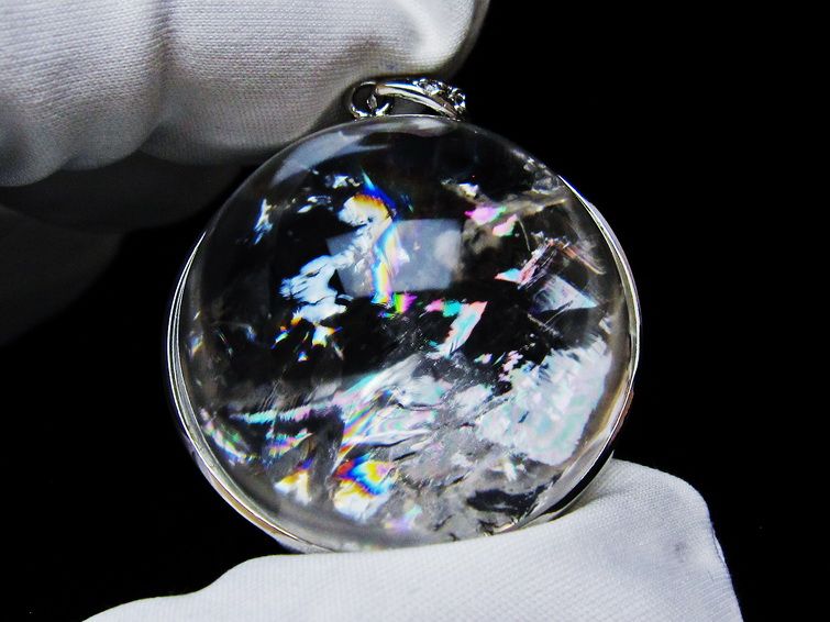 アイリスクォーツ 水晶 ペンダント 虹入り 一点物 112-12447