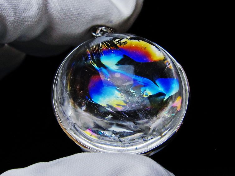 アイリスクォーツ 水晶 ペンダント 虹入り 一点物 112-12450